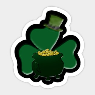 Shamrock and Pot of Gold Sticker